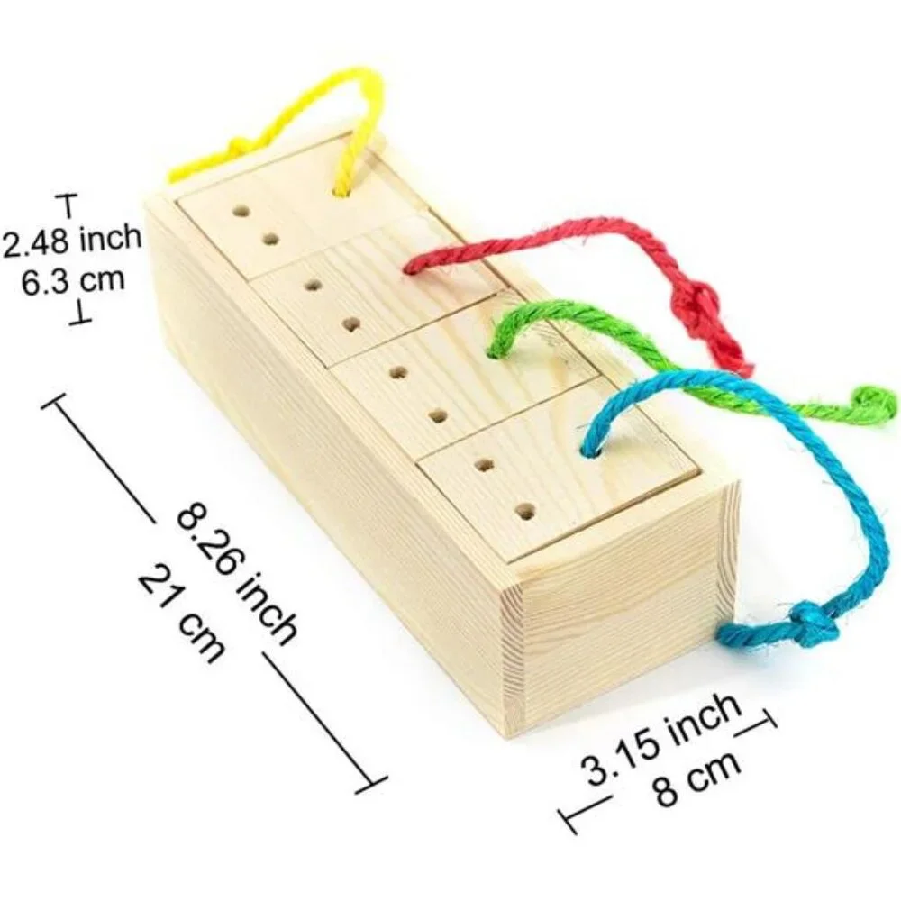 Wooden Bird Foraging Feeder Toys, Intelligence Toys for Medium and Large Parrots